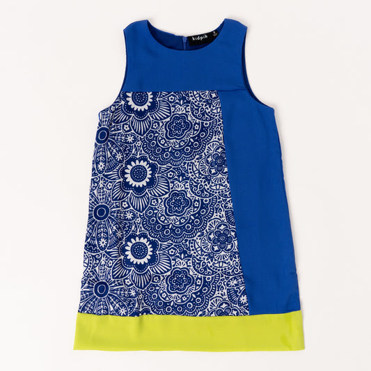 Color Block Geo Floral A-line Dress